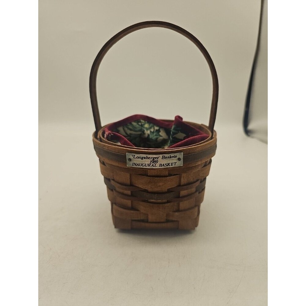 Longaberger VTG 1989 Inaugural Basket‎ With Cloth  Liner Excellent